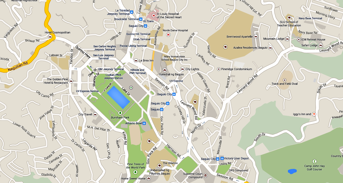 Tourist Spot In Baguio Map The Tourist Attraction